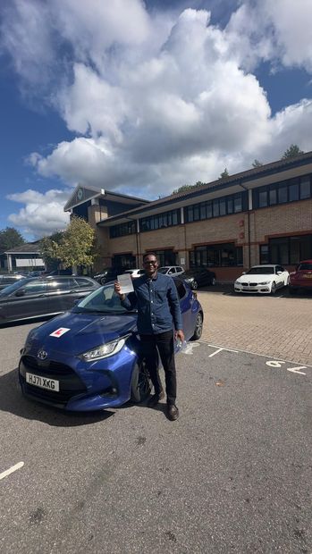 Pass Right Driving School pupil with their driving test pass certificate
