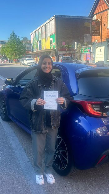 Pass Right Driving School pupil with their driving test pass certificate